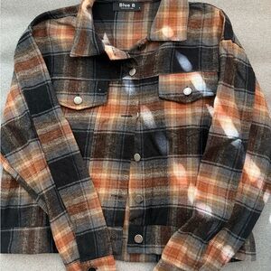 Blue B Women's Plaid Jacket - Black and Brown